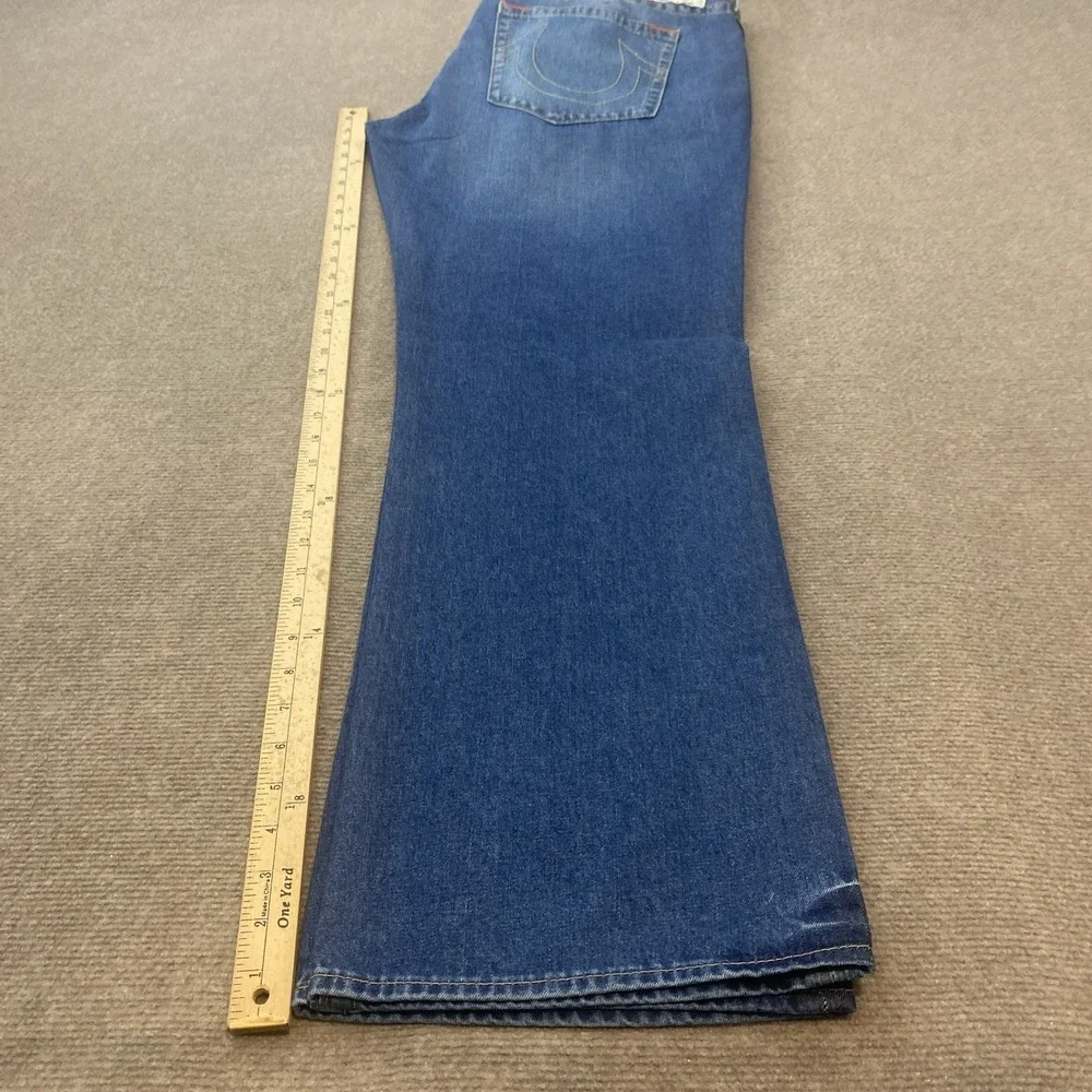 True Religion Straight Jeans Mens Size 44x34 Baggy Wide Leg Y2K‎ Blue Denim